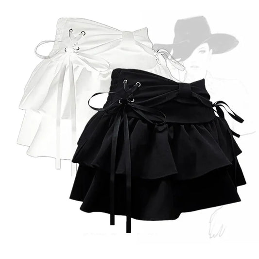 New Fashion Women Hot Girl Sweet Kawaii Bow Vintage Y2k Clothes American Streetwear Sexy Summer A-line Gothic Mini Skirts