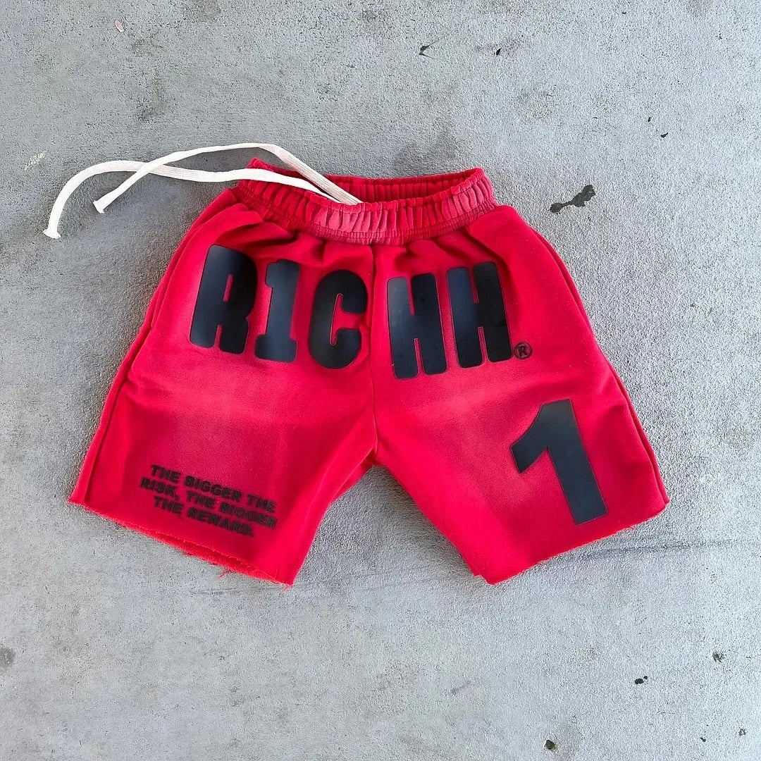 American Tide Letter Printed Shorts Men Women Solid Color Cotton Casual Sports Shorts Summer Commuting Couple Five Minute Pants