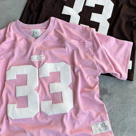Y2K T Shirt Breathable vintage Mesh Jersey Quick Dry Oversized T Shirt Men Women Streetwear loose jersey Football Short Sleeve