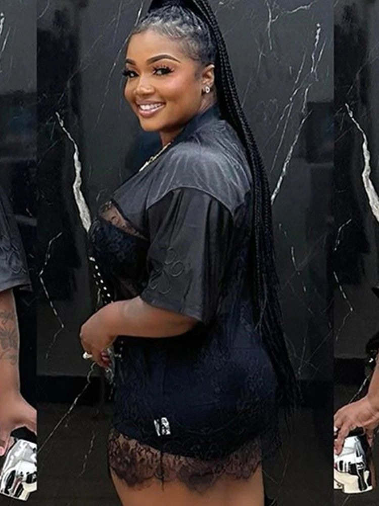 See Through Backless Loose Short Sleeve Y2K Sexy Trend Streetwear Tops