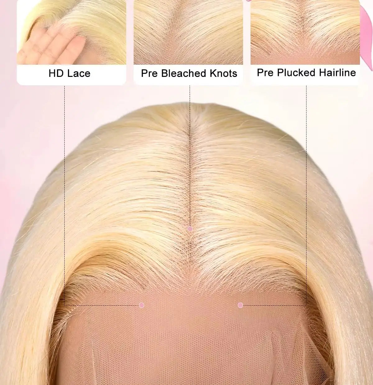 30 Inch 613 13x6 Lace Front Wig Human Hair 200 Density 613 Lace Front Wig Human Hair Straight Blonde Wig Human Hair Pre Plucked