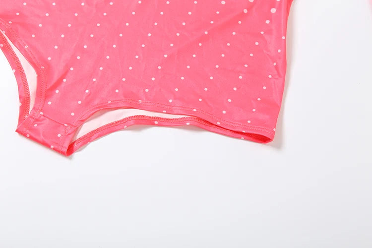 Weird Puss Letter Print Romper Women Sexy Zip Gradient Dot Tight Midnight Hipster Street Activity Stretch Turtleneck Playsuit