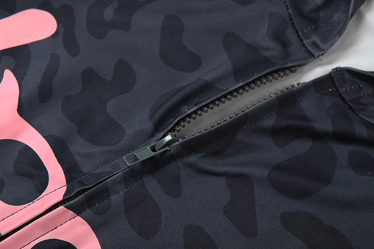 Weird Puss Leopard Print 2 Piece Set Women Tracksuit Letter Zip Hooded Crop Jacke+Leggings Matching Casual Sporty Street Outfits