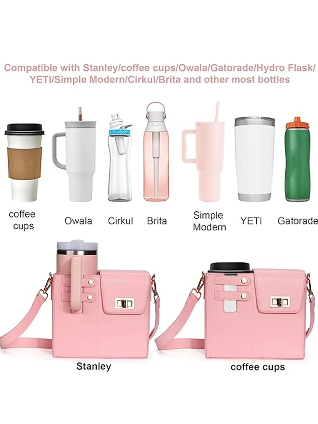 Outdoor portable crossbody water cup protection multifunctional universal water bottle storage bag single shoulder solid color