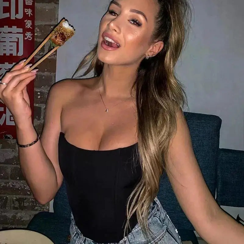 Sleeveless Off Shoulder Velvet Fashion Sexy Corset Crop Tops Vest Female Underwear Backless Bustier Top Solid