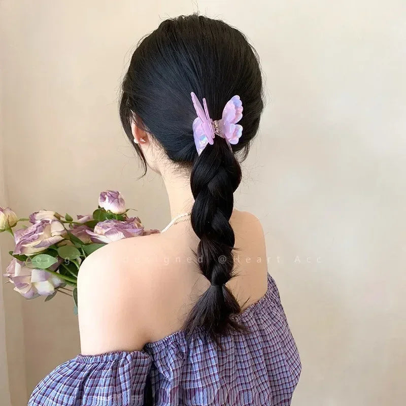 Colorful Fairy Butterfly Hair Claw Acetate Sweet Princess Butterfly Crab Hair Clips for Women Girls Hairpin Hair Accessories