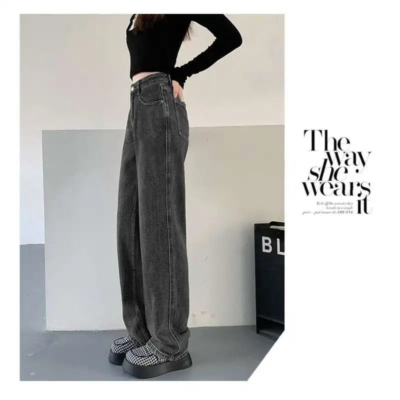 Ladies Vintage Wide Leg Girls High Waist Pants