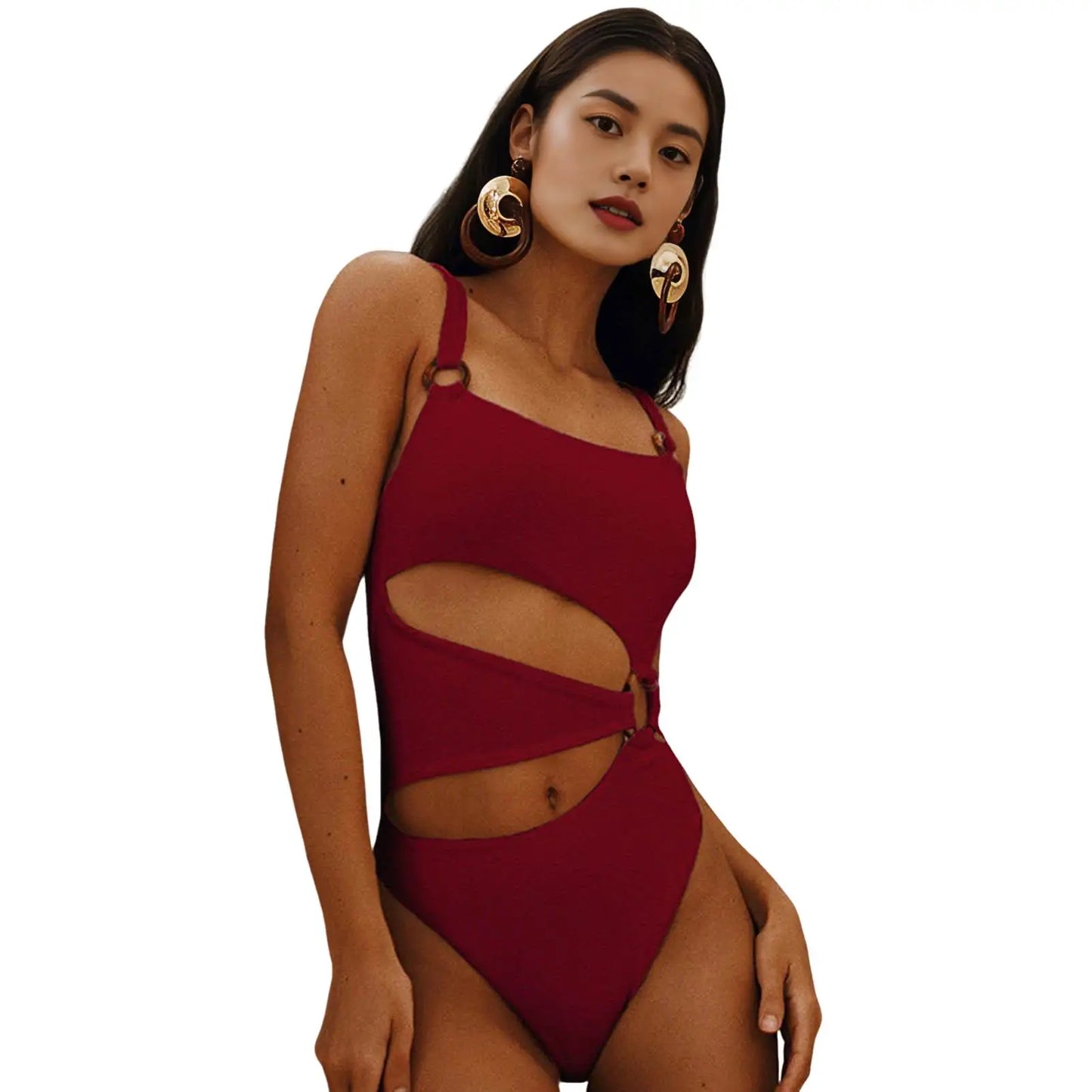 Women Swimsuit Sexy Stain Resistant Shoulder Strap Bikini Set Slim Fit Push Up Summer Beachwear For Holiday