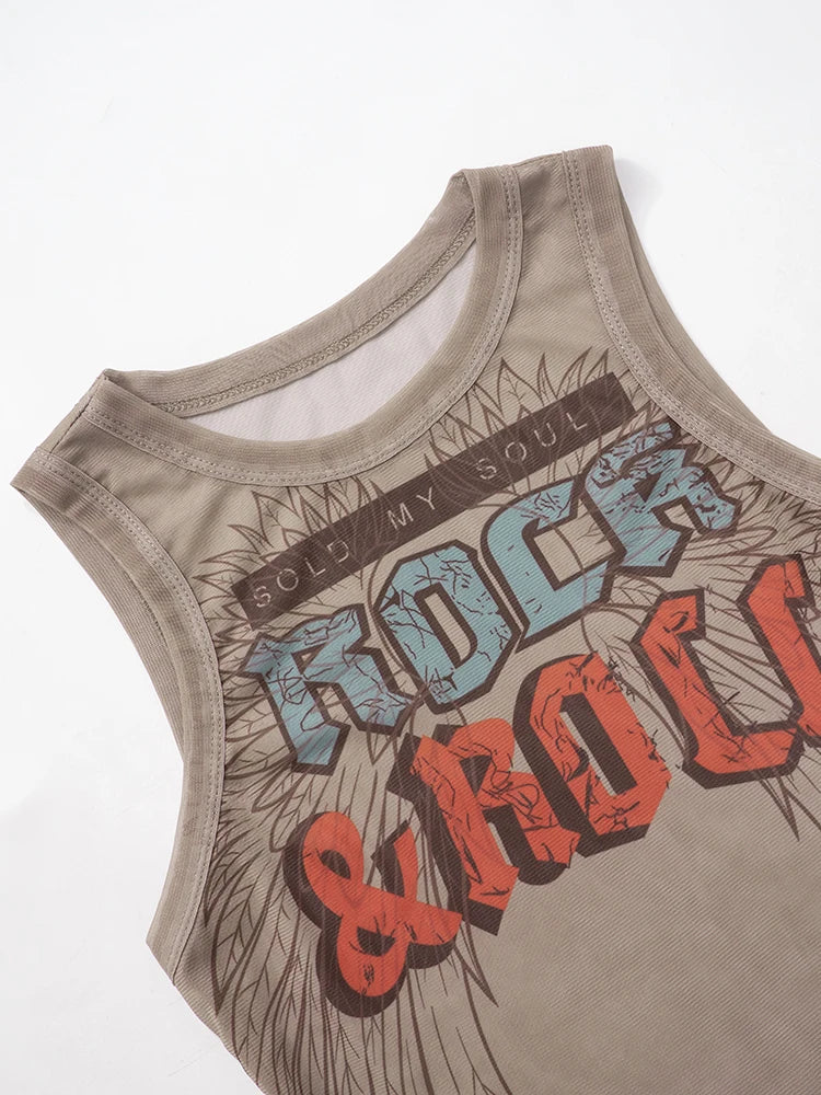 Weird Puss Seyx Hottie Crop Tees Women Summer Fashion Letter Print O-Neck Skinny Elastic Night Club Party Streetwear Tank Tops