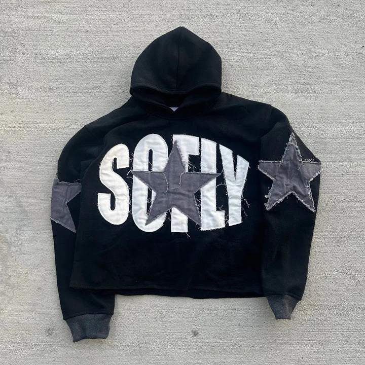 Retro Gothic Full Rhinestone Patch Letter Oversized Hoodie Women's Y2K New Harajuku Hip-Hop Casual Joker Sweatshirt Street Wear