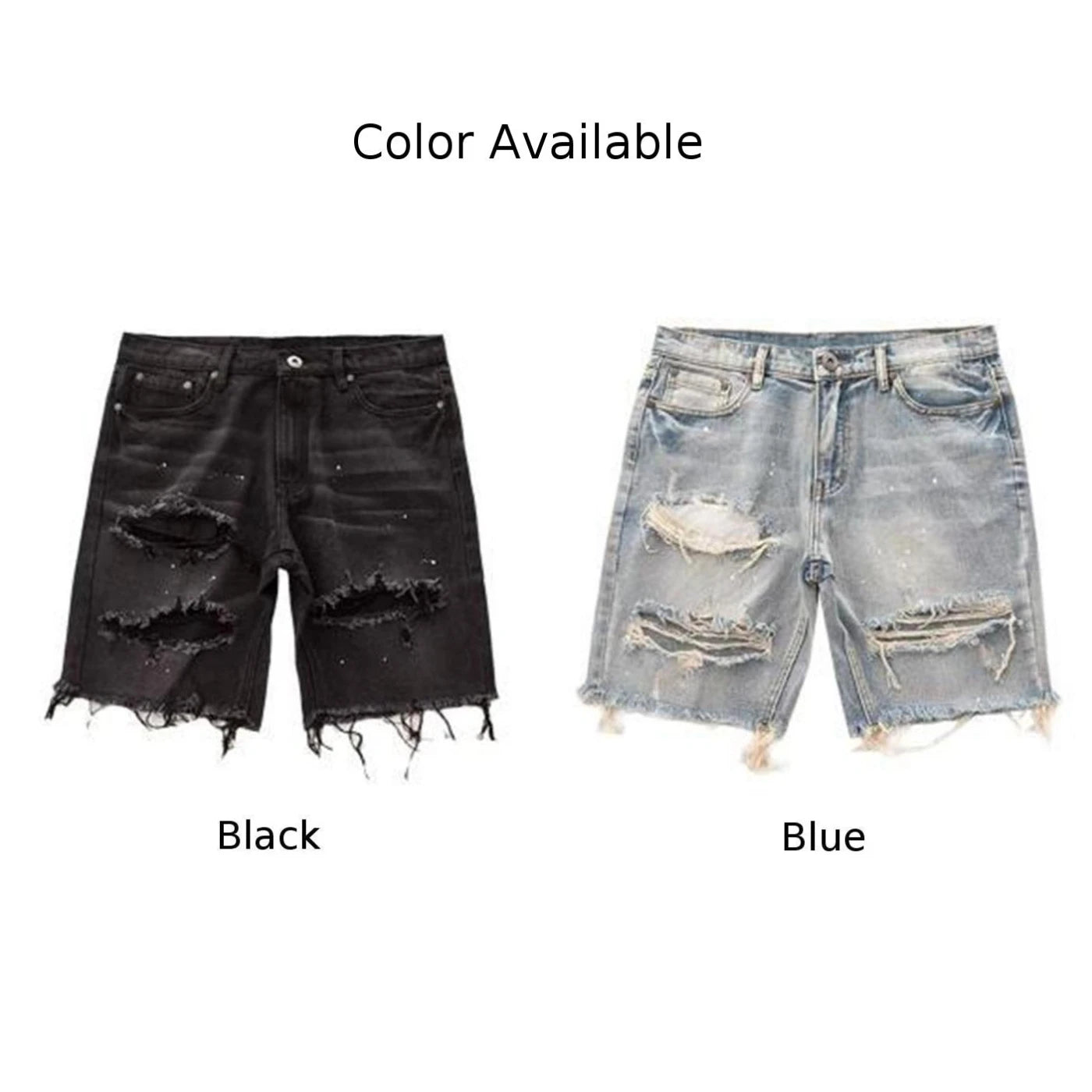 Summer Distressed Shorts Fashion Slim mens Ripped Short Vintage Streetwear
