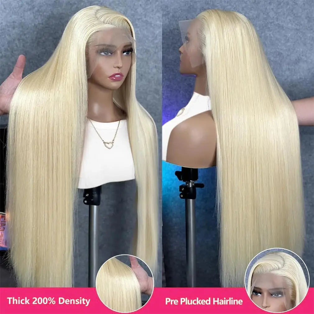 30 Inch 613 13x6 Lace Front Wig Human Hair 200 Density 613 Lace Front Wig Human Hair Straight Blonde Wig Human Hair Pre Plucked