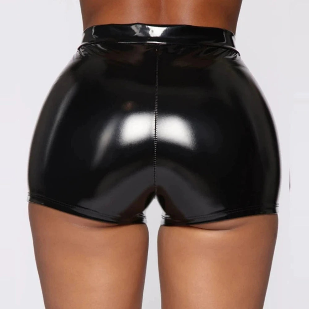 HLJ&GG Pink Letter Print Leather Jacket 3 Piece Sets Women Vest+Long Sleeve Crop Top+Shorts Outfits Fashion Cool Girl Streetwear
