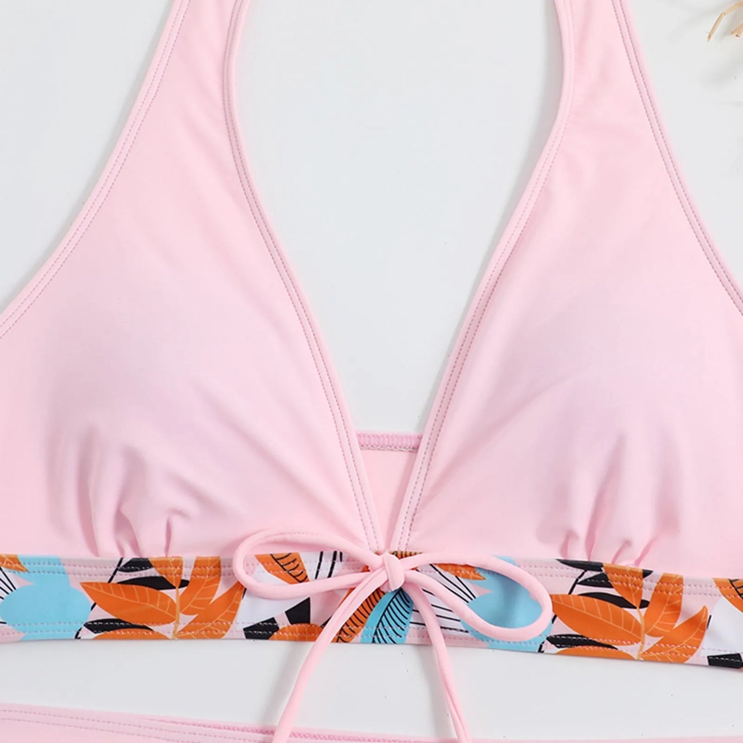Shorts Bikinis Set  High Waist Swimsuit Women Swimwear  Plant Print Bathers Bathing Swim Suit Beachwear
