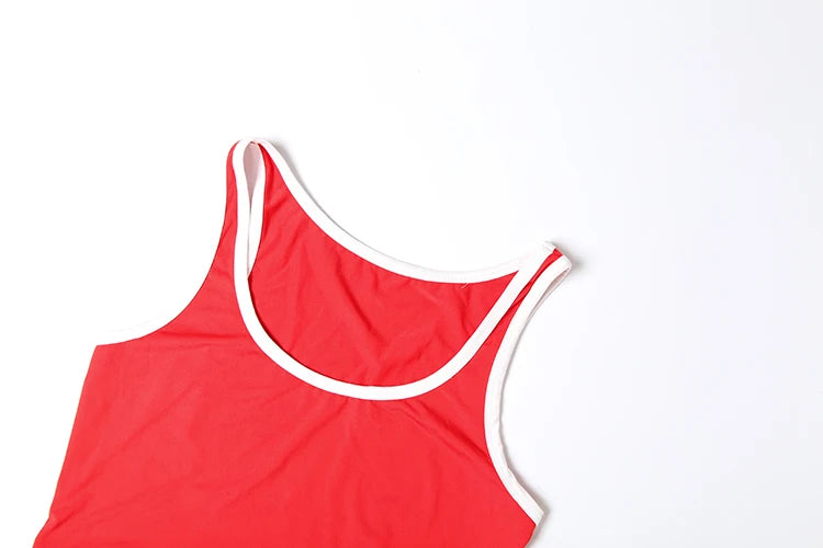 Weird Puss Casual Simple Women 2 Piece Set Tracksuit Skinny Tank Tops+Irregular Hem Skirts Matching Stretch Streetwear Outfits