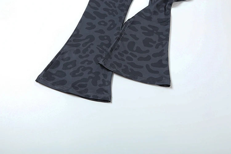 Weird Puss Leopard Print 2 Piece Set Women Tracksuit Letter Zip Hooded Crop Jacke+Leggings Matching Casual Sporty Street Outfits