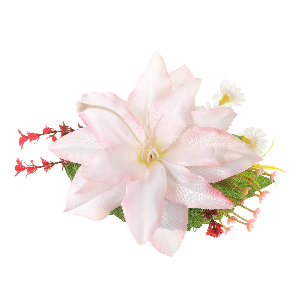 AWAYTR Elegant Bohemian Flower Small Hair Clips Faux Flower Side Pins Hairpin Vacation Beach Hair Accessories for Women