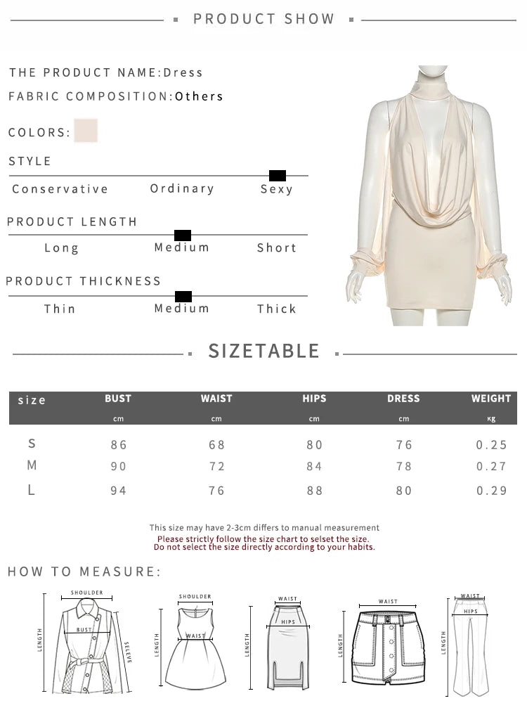 Weird Puss Sexy Swing Collar Dress Women Hollow Lantern Sleeve Halter Trend Birthday Party Club Stretch Streetwear Mini Bodycon