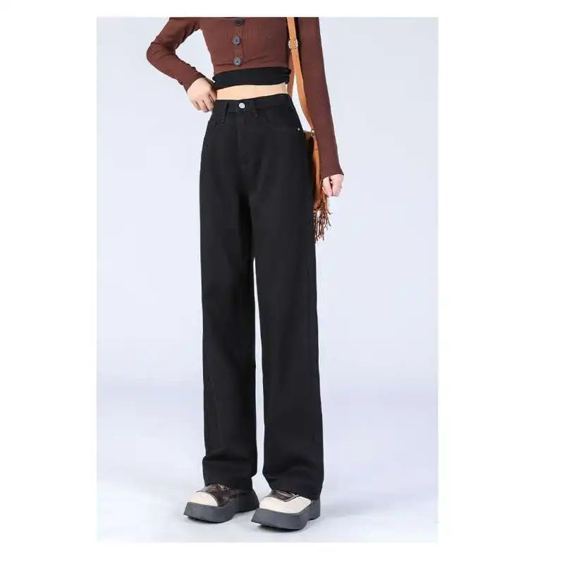 Ladies Vintage Wide Leg Girls High Waist Pants