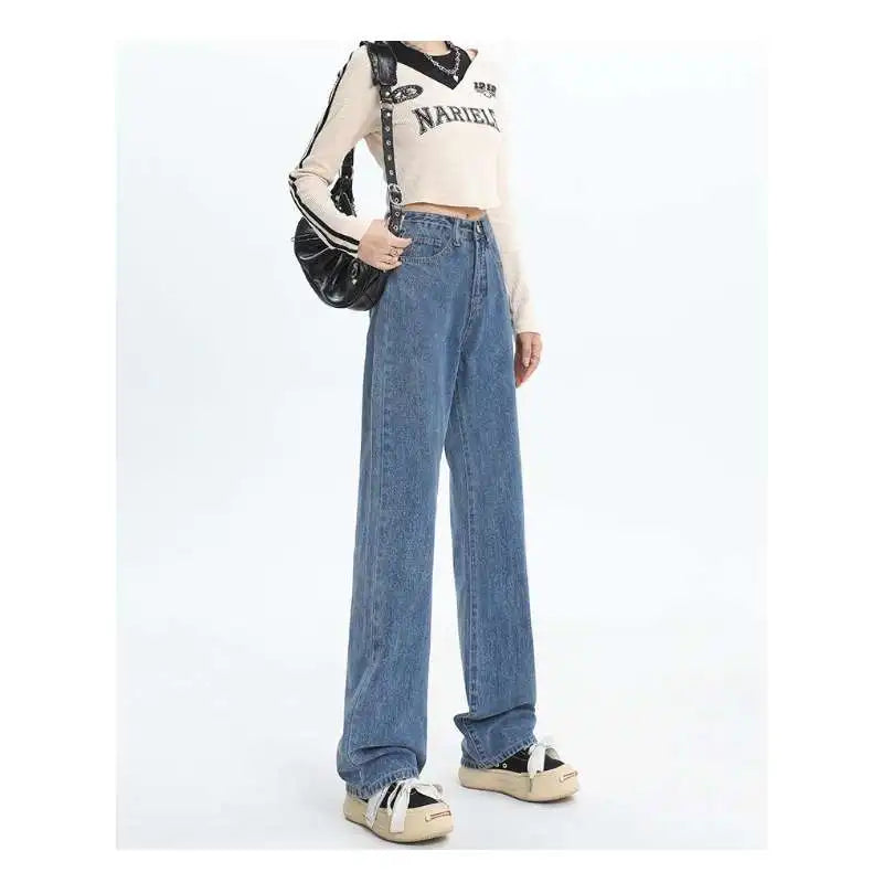 Ladies Vintage Wide Leg Girls High Waist Pants