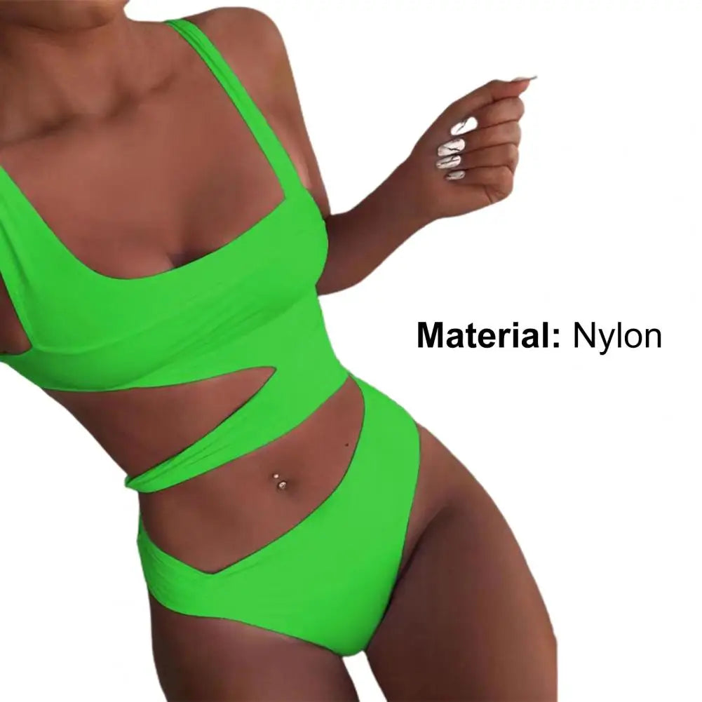 Women Swimsuit Sexy Stain Resistant Shoulder Strap Bikini Set Slim Fit Push Up Summer Beachwear For Holiday