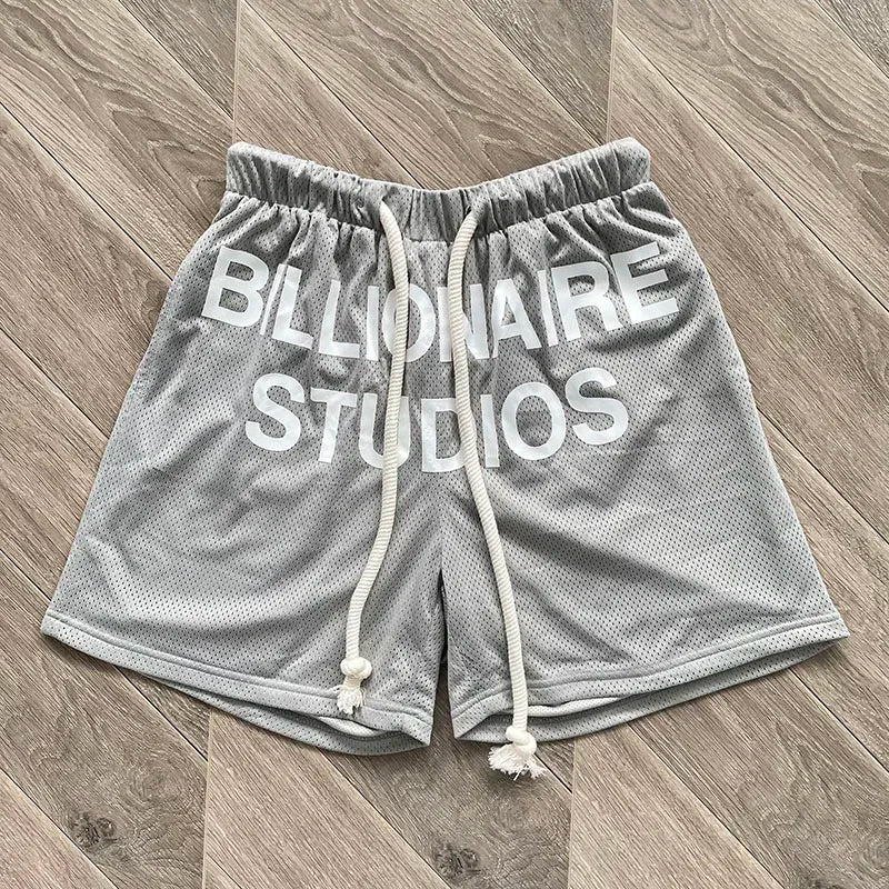 Cactus Jack Shorts Fashion Casual  Loose Color Blocking Patch Black Drawstring Elastic Waist Shorts Men Women Streetwear Pants