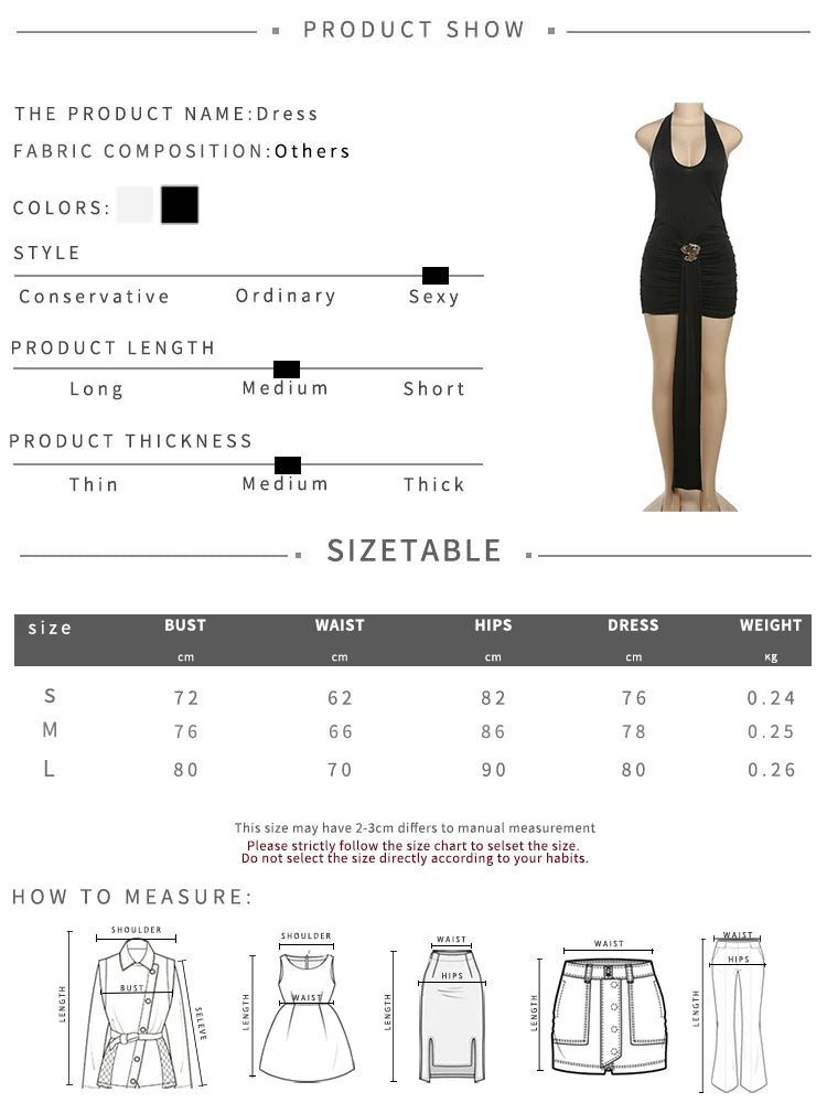 Weird Puss Metal Ribbon Dress Women Y2K Elegant Summer Halter Bandage Folds Peach Buttocks Backless Skinny Sexy Midnight Bodycon