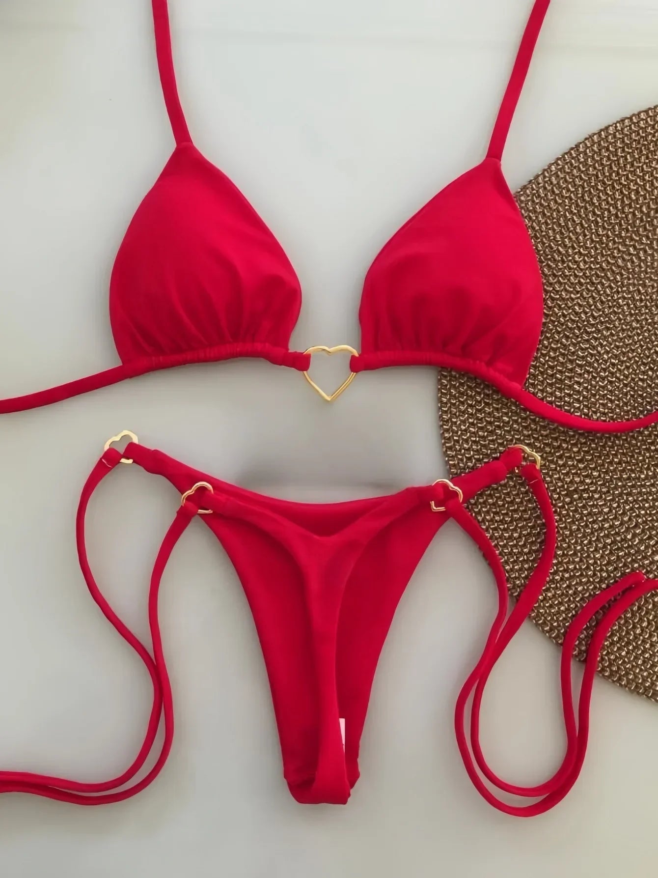 2025 Solid Color White Bikini Women Suit Low Waist Lace-up Swimsuit Two-piece Set swimwear women bathing suit купальник