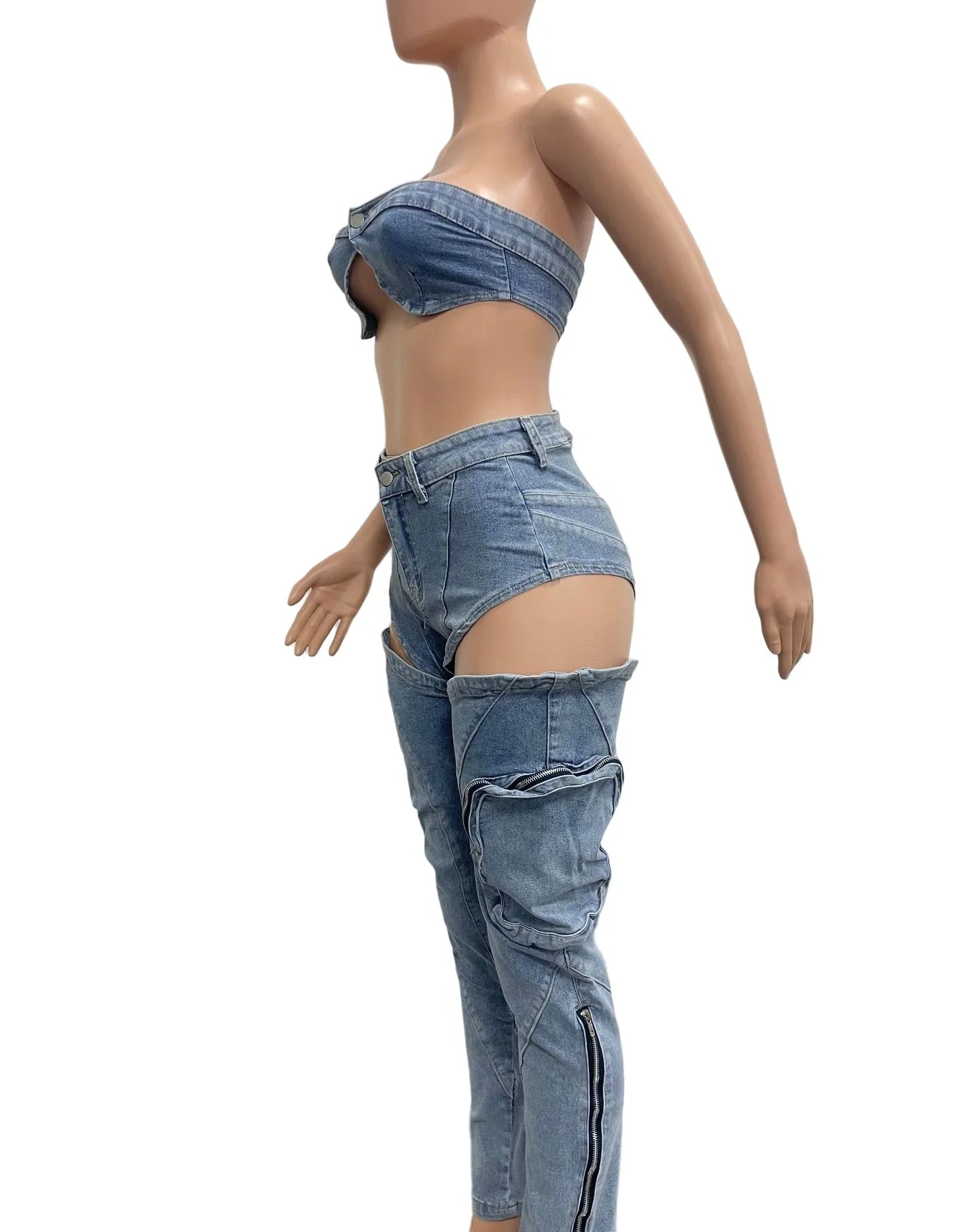 Sleveless Hollow Out 2 Piece Sets Outfit Women