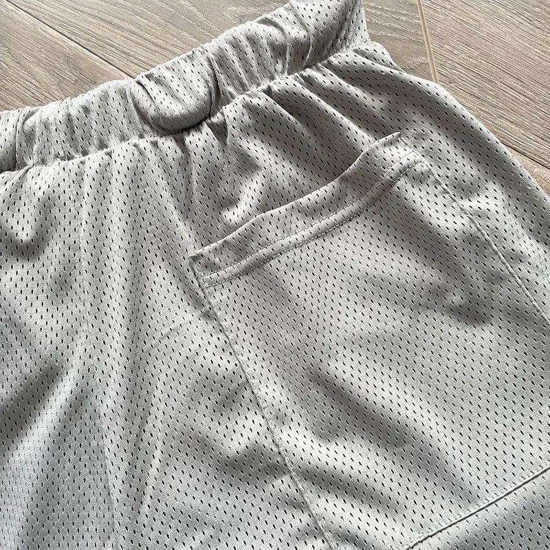 Cactus Jack Shorts Fashion Casual  Loose Color Blocking Patch Black Drawstring Elastic Waist Shorts Men Women Streetwear Pants