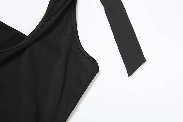 Weird Puss Metal Ribbon Dress Women Y2K Elegant Summer Halter Bandage Folds Peach Buttocks Backless Skinny Sexy Midnight Bodycon
