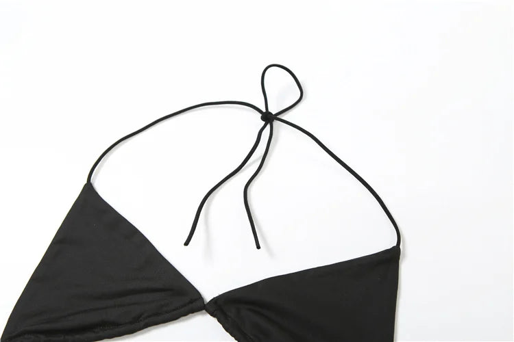 Weird Puss See Through Halter Dress+Panties Women Summer Beach Stylish Fake Two Backless Long Bodycon Skinny Elastic Streetwear
