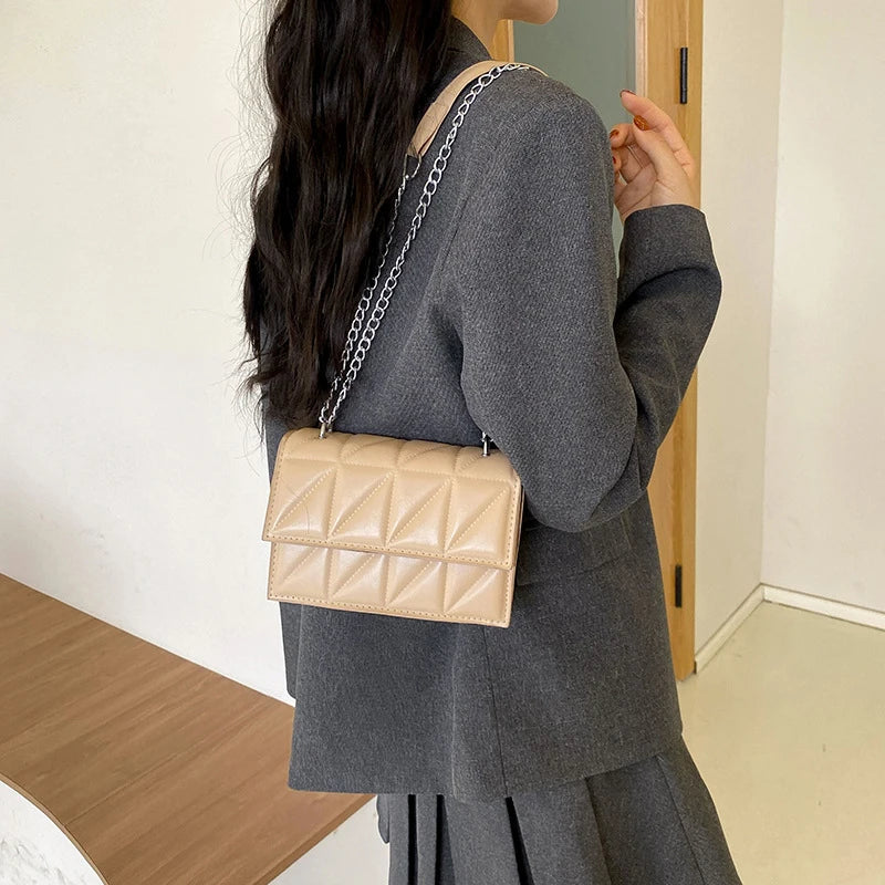 Designer Fashion Women Shoulder Bag Ladies PU Leather Handle Handbags Chain Strap Crossbody Bags for Women