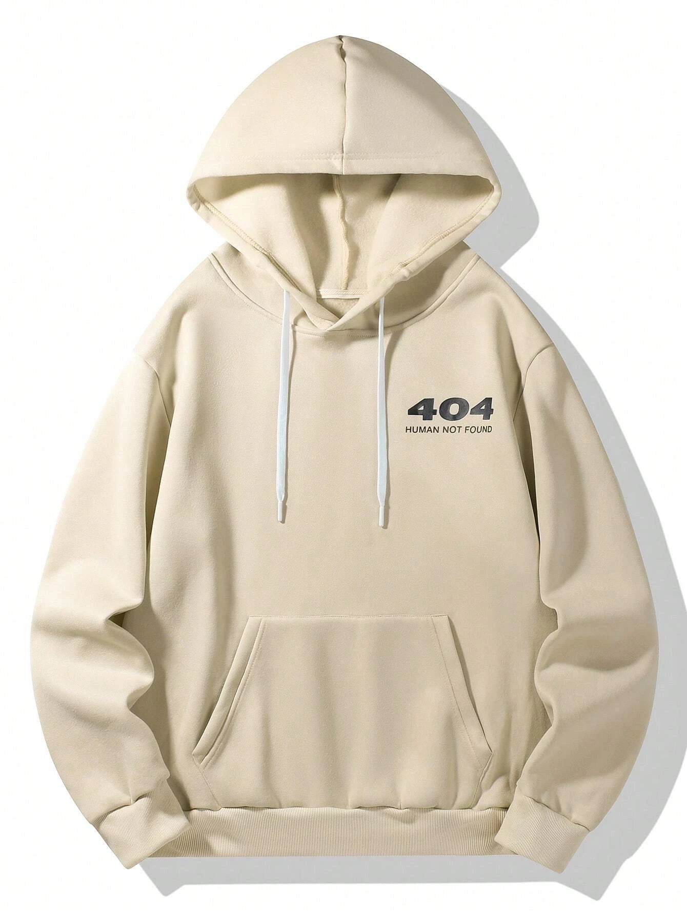 Autumn and Winter New Men's Hoodie Loose Long Sleeve Printed Comfortable Casual Sweatshirt with Kangaroo Pocket and Drawstring
