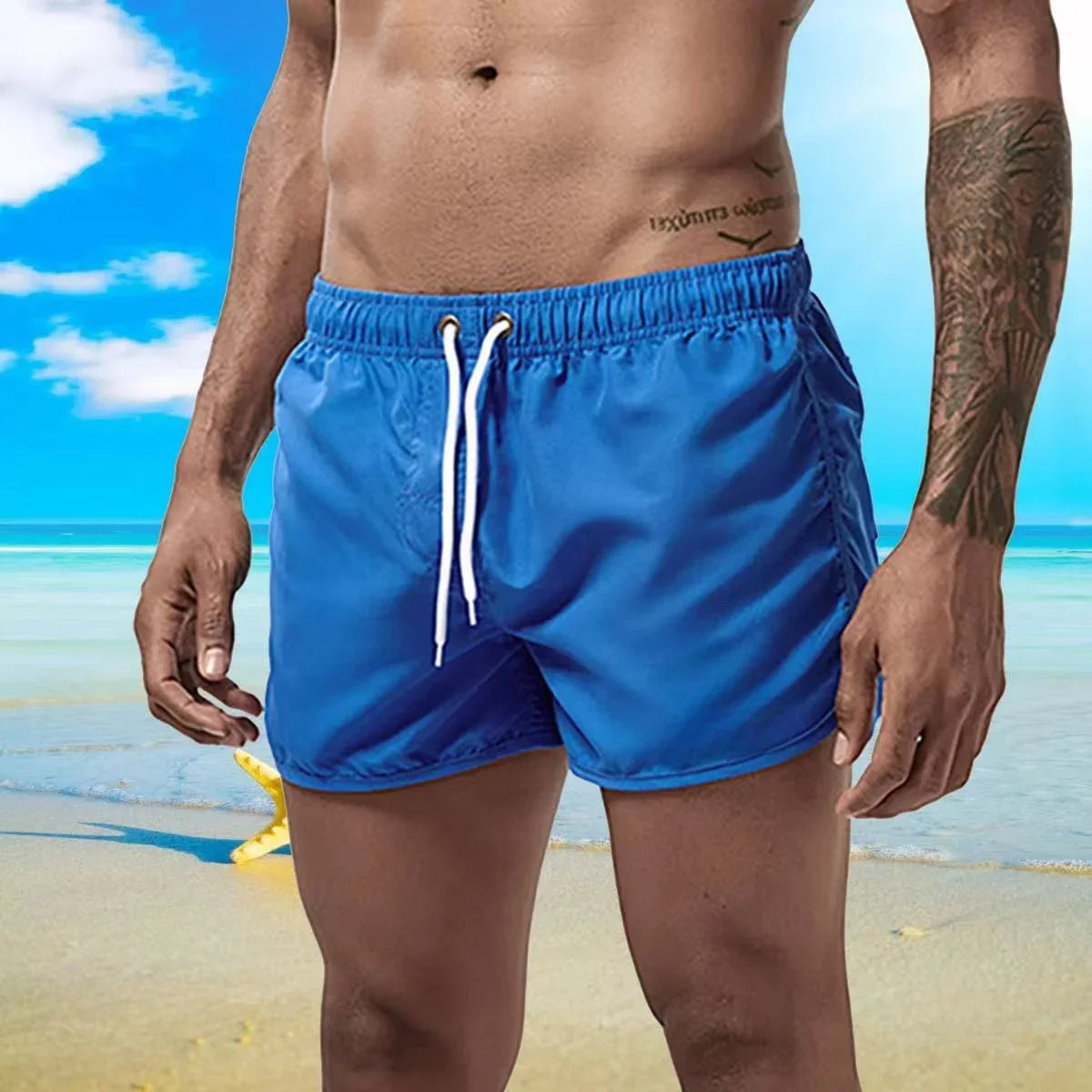 Summer beach swimming shorts: Fashionable and best-selling printed shorts, comfortable ultra-thin quick-drying beach shorts