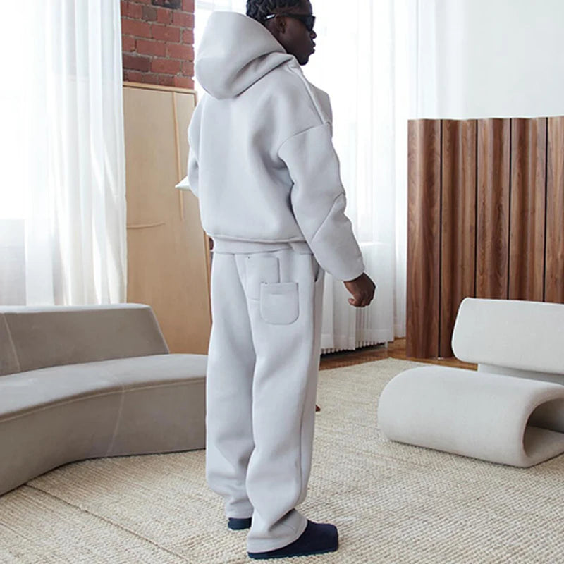 sweatsuit Casual Solid Couple's Hooded Sweatshirt Loose Sweatpants Jogging Sweatshirt Trousers Outfits Suits ﻿