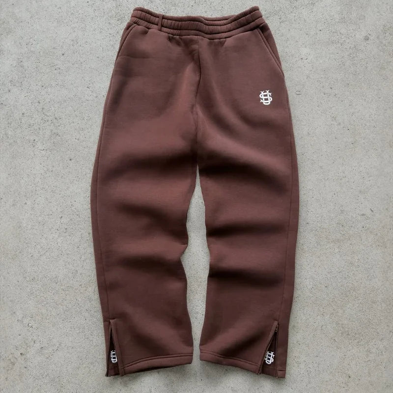 Fashion Embroidery Casual Slim Pants Y2k Street Wearing Solid Color Sport Pants Men And Women Couple Straight Leg Pants Hot