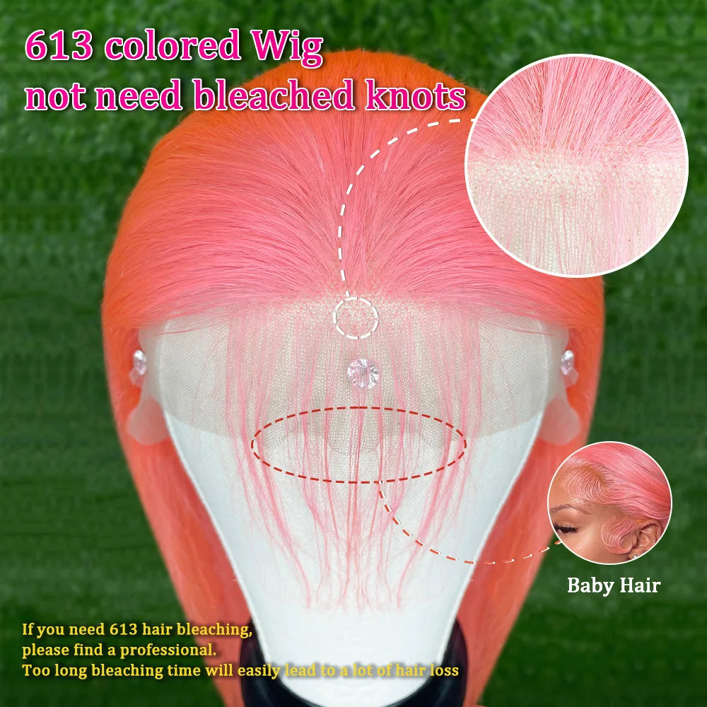 Highlight 13x6 13x4 Lace Front Wig 250 Density Remy Human Hair Wig For Women Ombre Pink Lace Frontal Human Hair Wigs Body Wave