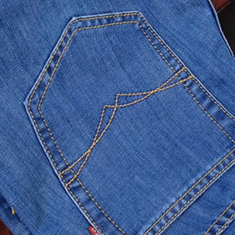 Denim jeans, comfortable and soft business casual denim pants, slim fit straight leg pants, fashionable men's brand, light luxury elast