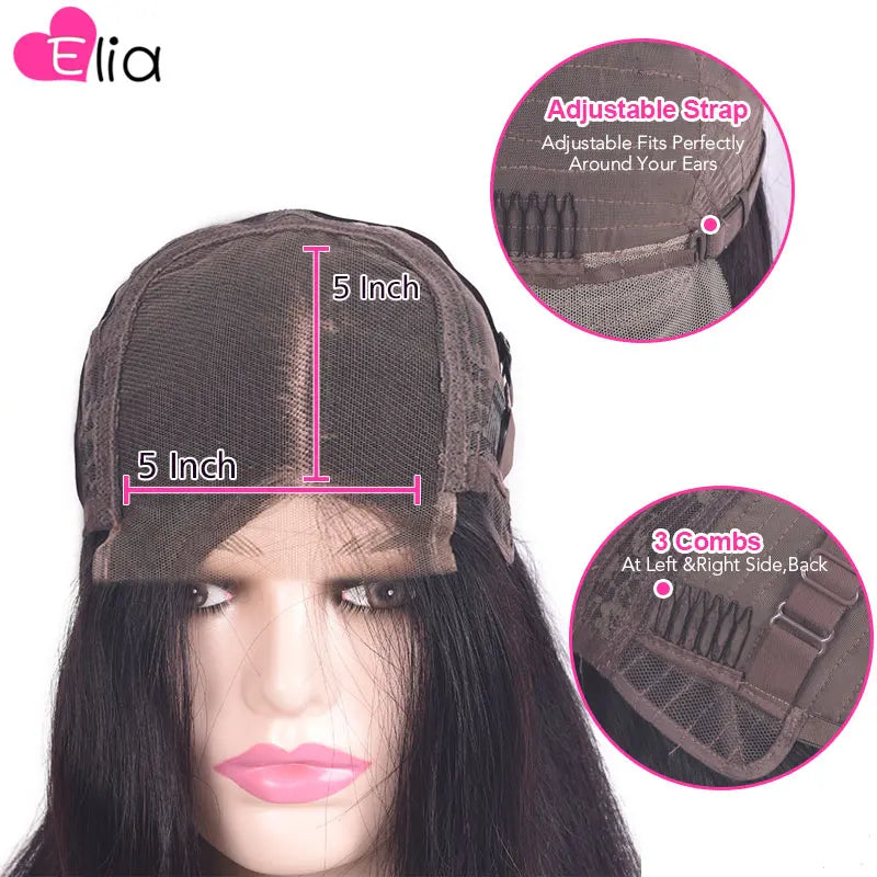 613 Lace Frontal Wig 13x6 Ombre Purple Colored Brazilian human hair wig sale Transparent Lace Closure Wig 5x5 Wigs Elia Hair