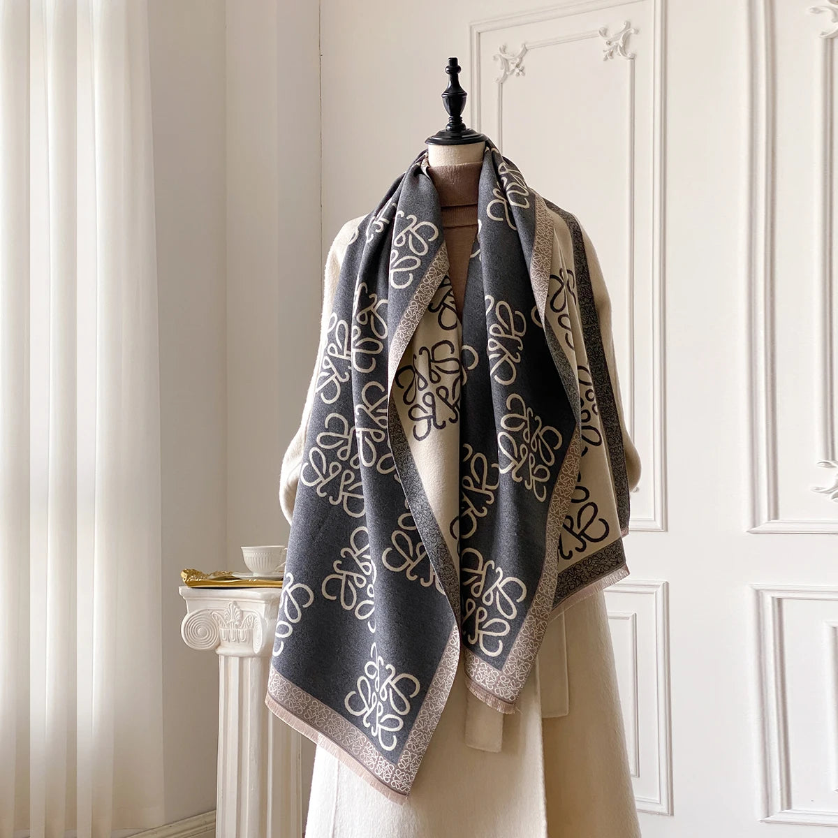 2025 New Women's Scarf Warm Scarf Shawl Simple Imitation Cashmere Scarf Thick Shawl Jacquard Fashion Autumn and Winter
