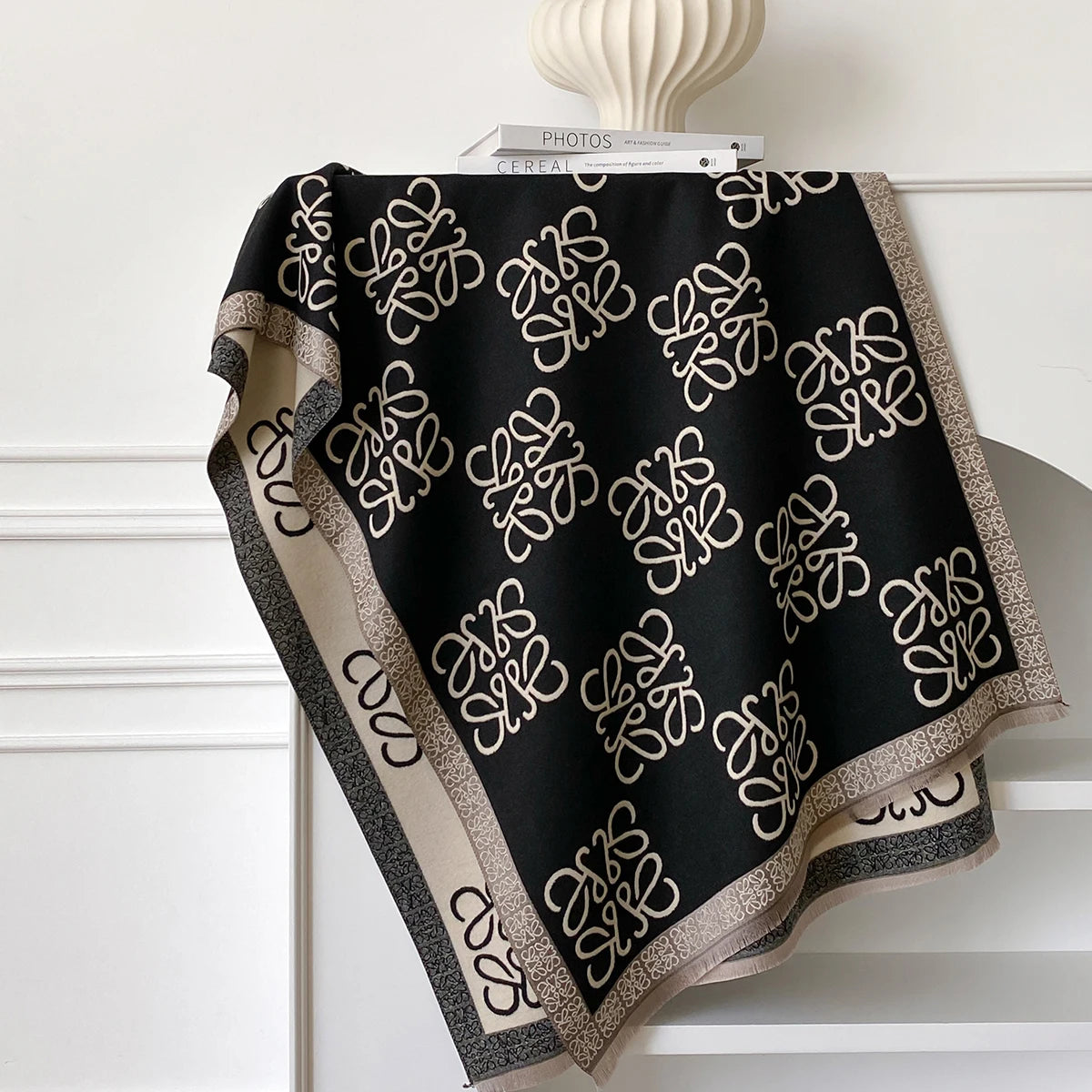 2025 New Women's Scarf Warm Scarf Shawl Simple Imitation Cashmere Scarf Thick Shawl Jacquard Fashion Autumn and Winter