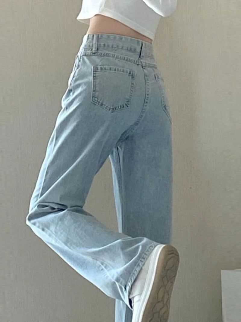 Ladies Vintage Wide Leg Girls High Waist Pants