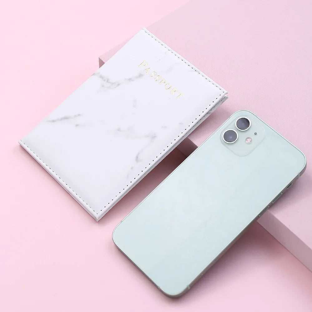 Women Cute Leather Passport Cover Air tickets For Cards Travel Passport Holder Wallet Case Travel  Accessory Credit Card Holder
