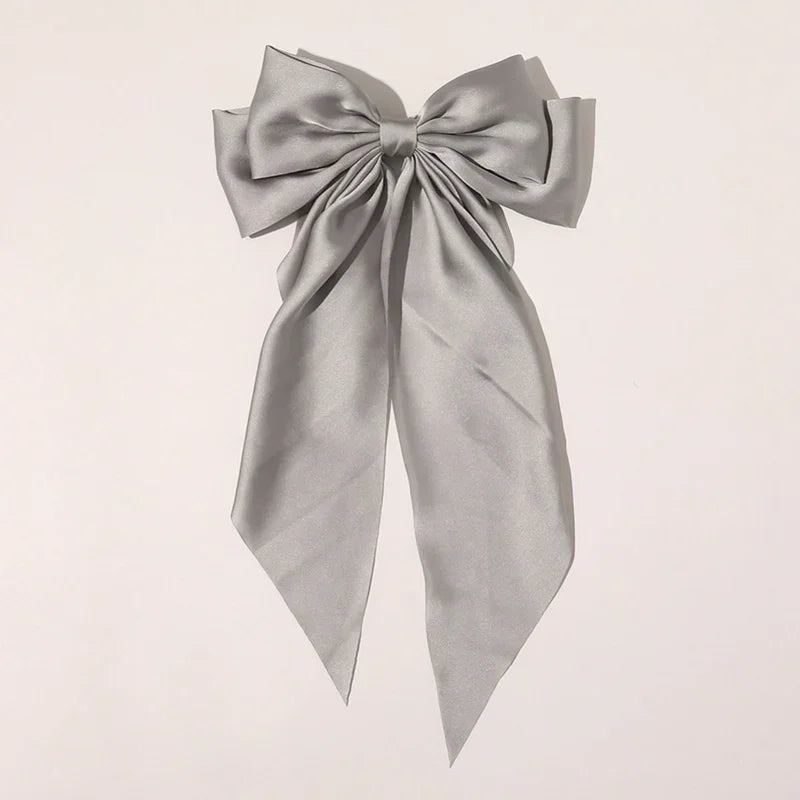 Women Girl Large Bow Hairpin Korean Headbands for Women Big Bowknot Barrettes Wedding Solid Color Ponytail Clip Hair Accessories