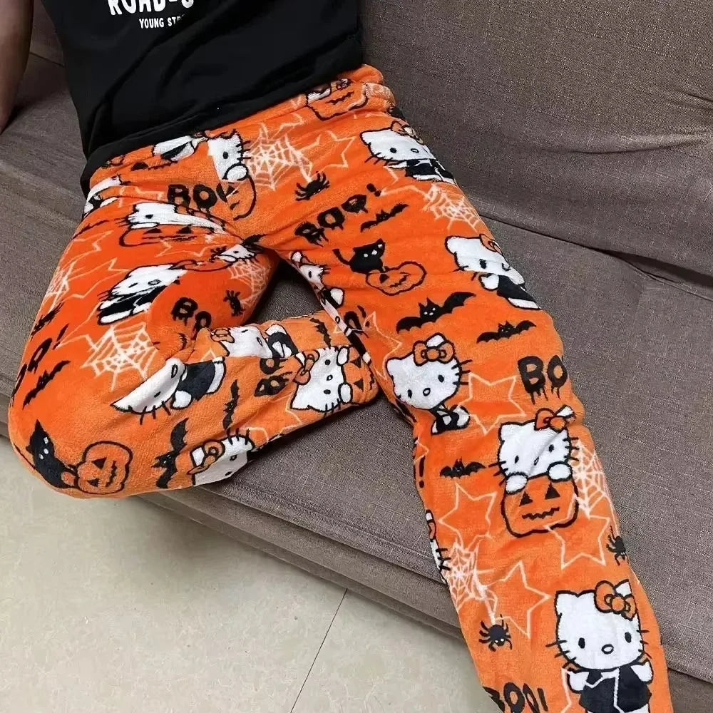 2025 MINISO New Hello Kitty Long Sleeved Quick Drying Casual Women's Daily Long Pants Breathable Cartoon Cute Sports Pants
