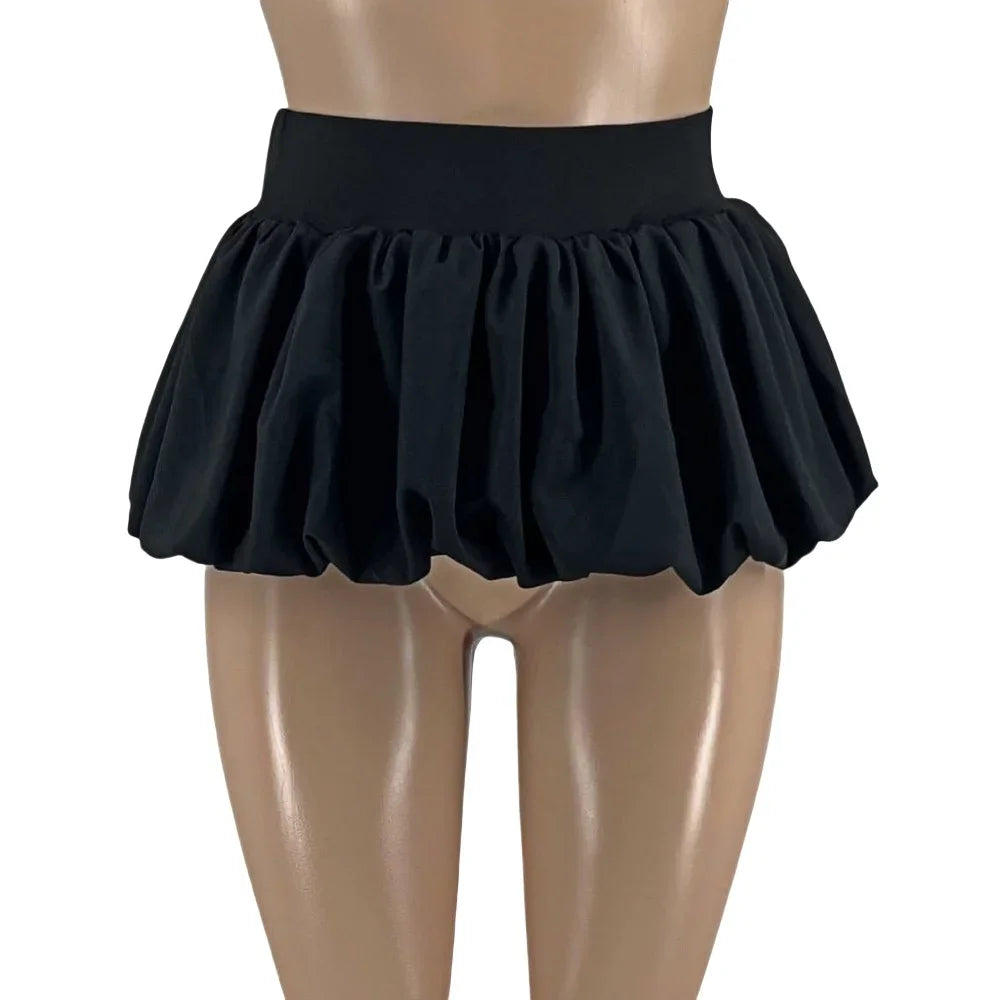 HLJ&GG Sweet Fur Tank Top Fashion Two Piece Set For Women Thin Strap Sleeveless Backless Slim Vest And Mini Puffy Skirt Outfits