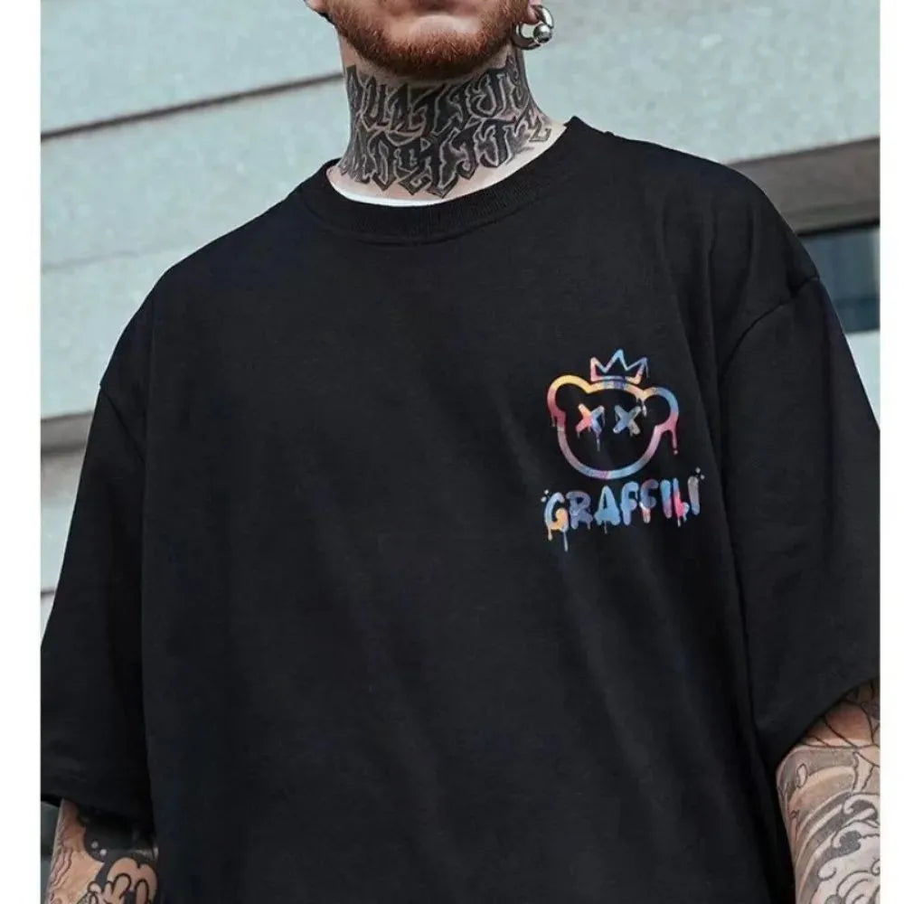 Summer plus size T-shirt new T-shirt summer loose round neck casual couple short sleeved top outdoor trendy breathable T-shirt