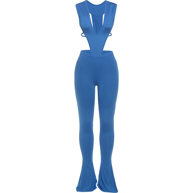 Weird Puss Sexy Hipster Women Tracksuit 2 Piece Set Deep V-Neck Sleeveless Bodysuit+Leggings Matching Hipster Streetwear Outfits