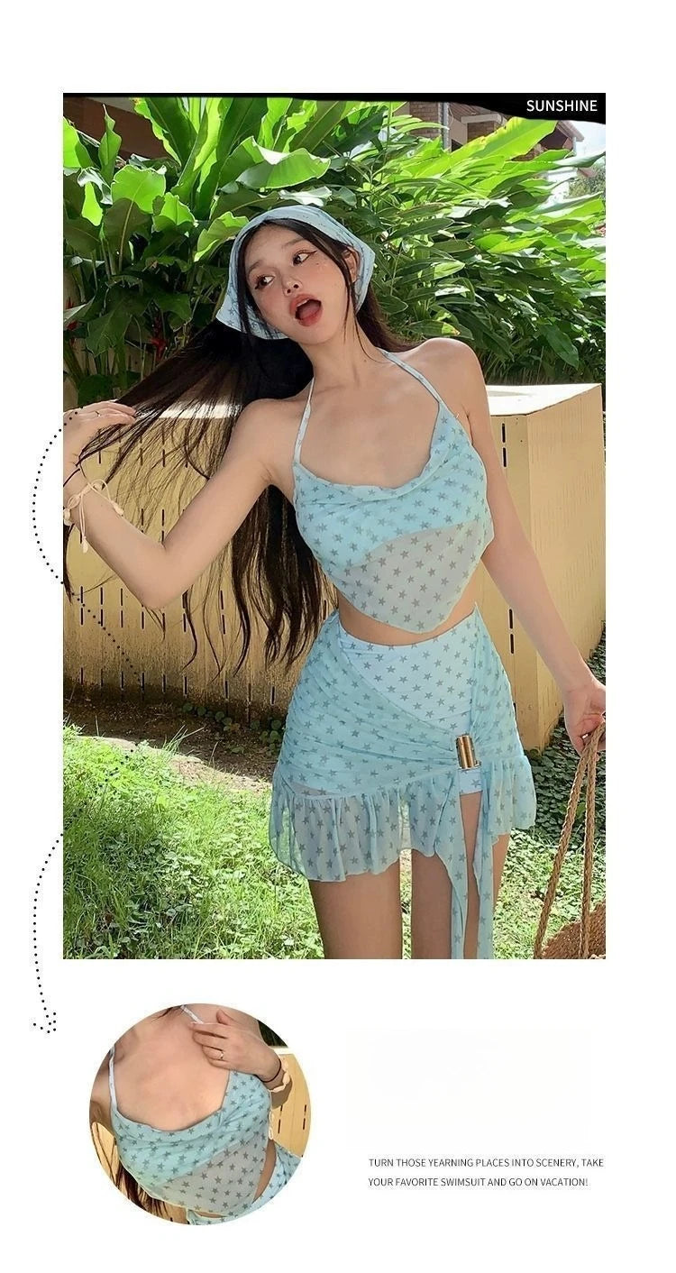 Women's Mint Mambo Bikini Set Luxury Two-Piece Swim wear with Push-Up, Slimming Hot Spring Resort Swimwear